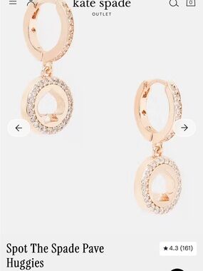 New NWT Kate Spade Spot the Spade Pave Huggies Earrings $60!